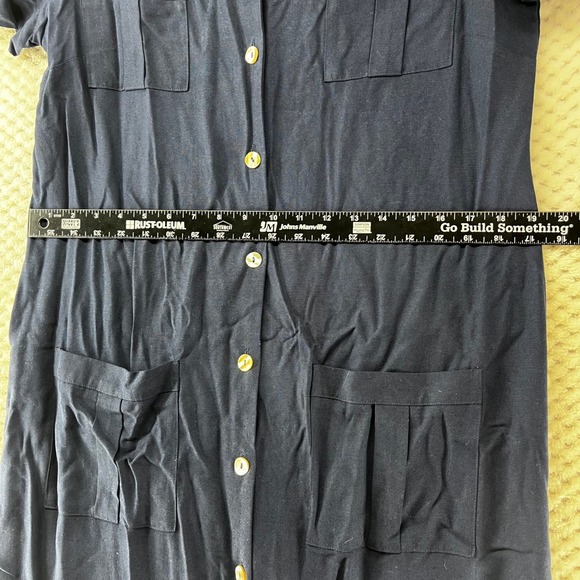 Talbots Shirt Dress Midi Button Down Short Sleeve Pockets Career Casual Size 12 - Picture 5 of 10